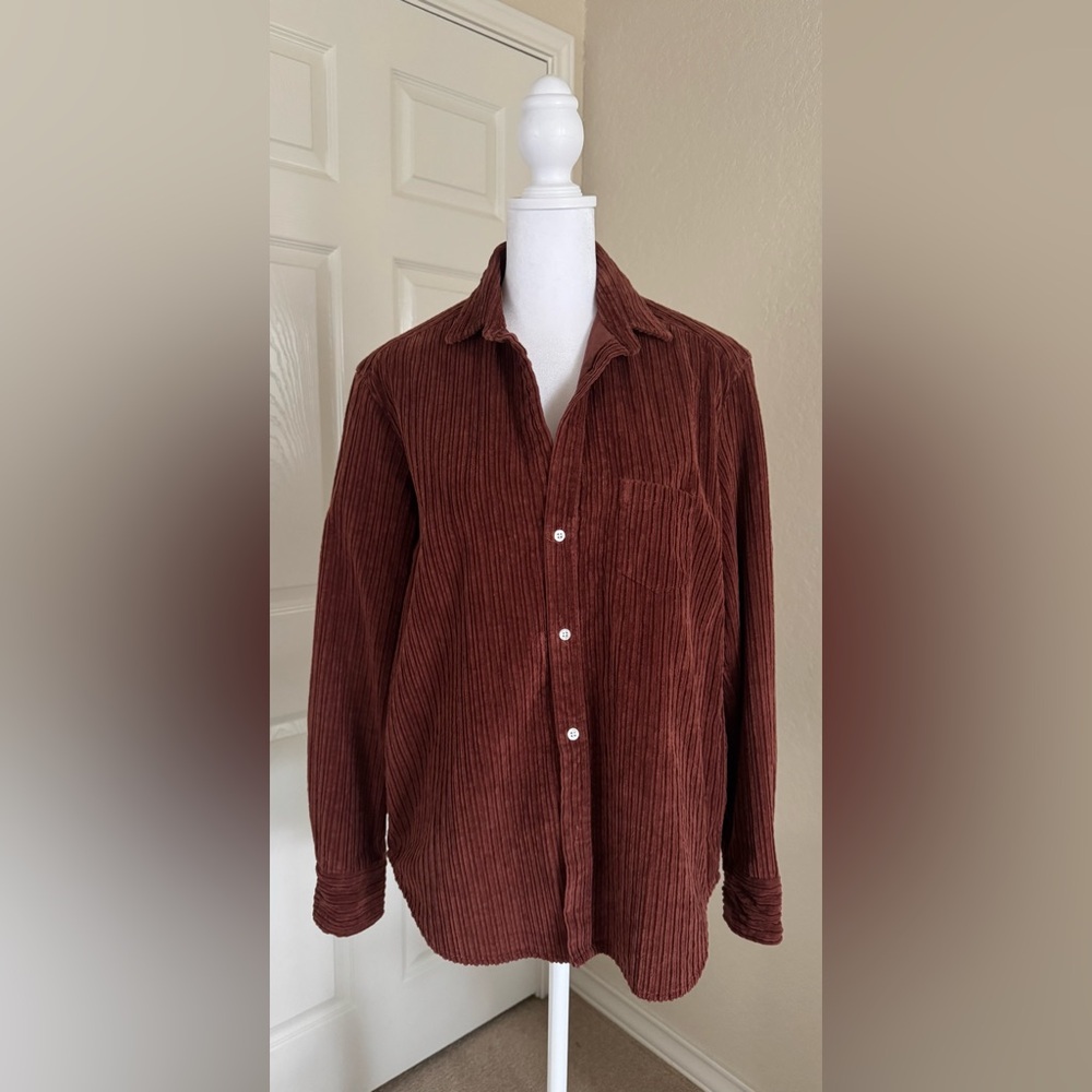 Frank & Eileen Rust Corduroy Shirt Size Small